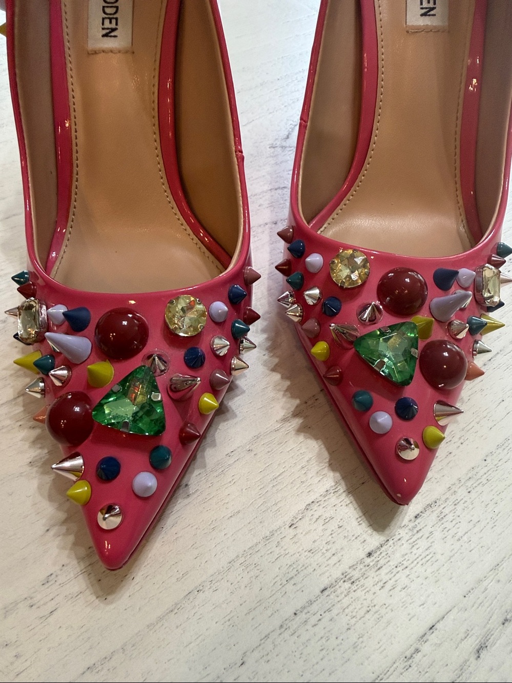 Steve Madden Hot Pink Jeweled Pointed-Toe Stiletto Pump - Picture 14 of 17
